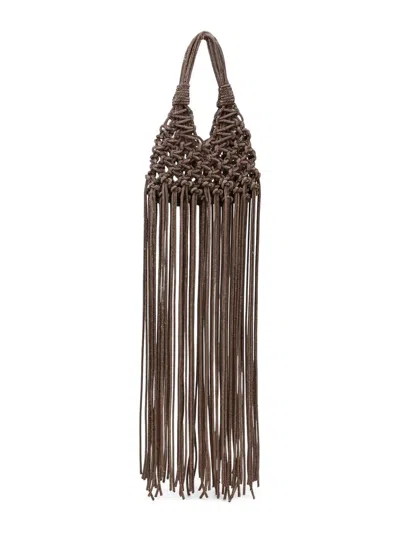 Hibourama Vannifique Mini Plumes Crystal Feather Bag In Brown