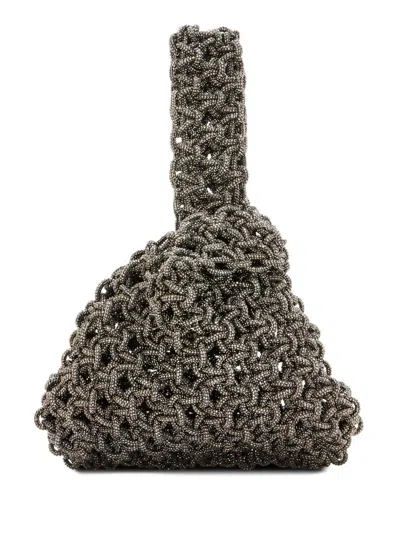 Hibourama Niky Beaded Tote Bag In Metallic
