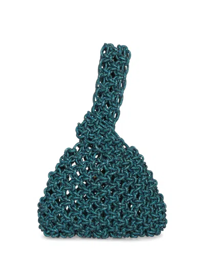 HIBOURAMA NIKY CRISOLITE GREEN WOVEN FABRIC BAG