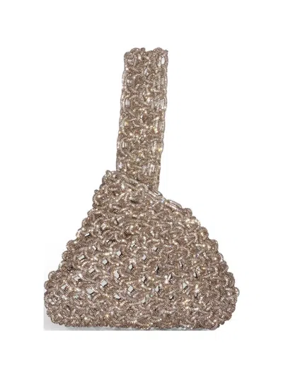 Hibourama Niky Crystal-embellished Tote Bag In Gold