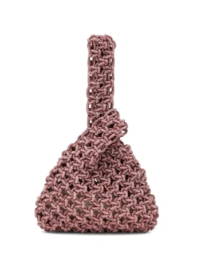 Hibourama Niky Knot-design Clutch Bag In Pink