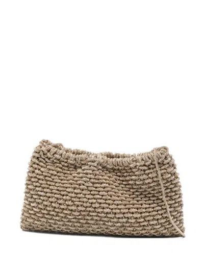 Hibourama Penelope Crystal-embellishment Clutch Bag In Neutral