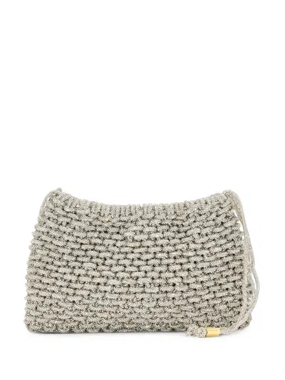 Hibourama Penelope Crystal-embellished Shoulder Bag In Gray