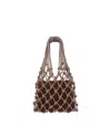 Hibourama Light Topaz Velvet Mesh Bag In Multi