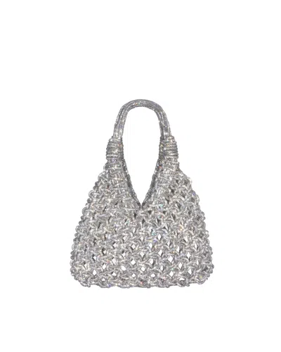 Hibourama Silver Vannifique Small Handwoven Crystal Handbag