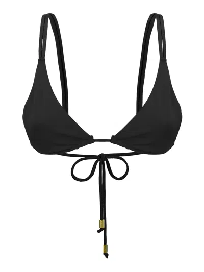 Hibourama Stretch Fabric Triangle Bra In Black