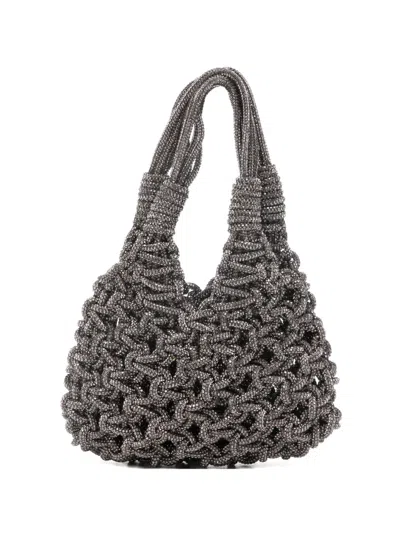 Hibourama Vanishing Crystal-embellished Mini Bag In Gray