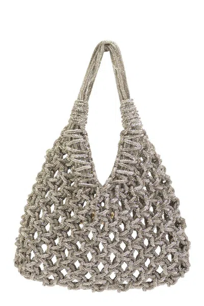 Hibourama Vannifique - Crystal-studded Jewel Bag In Silver