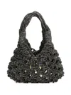 Hibourama Vannifique Beaded Knotted Tote Bag In Black