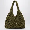 Hibourama Vannifique Big Bag In Khaki Velvet In Green