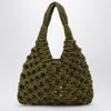 Hibourama Vannifique Big Bag In Khaki Velvet In Green