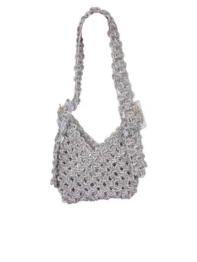 Hibourama Vannifique Buckle Silver Bag In Metallic