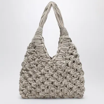 Hibourama Vannifique Crystal Bag In Ivory Velvet In Gray