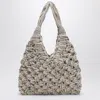 Hibourama Vannifique Crystal Bag In Ivory Velvet In White