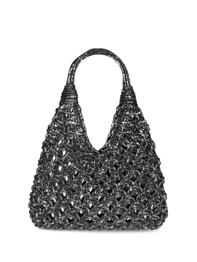 Hibourama Vannifique Crystal-embellished Clutch Bag In Black