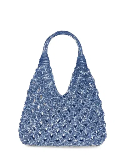 Hibourama Vannifique Crystal-embellished Shoulder Bag In Blue