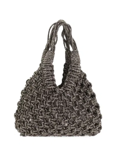 Hibourama Vannifique Crystal-embellished Tote Bag In Gray