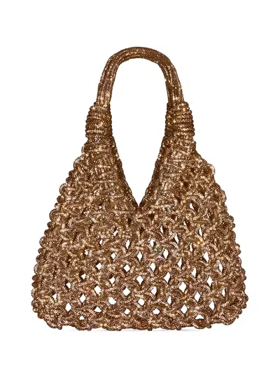 Hibourama Vannifique Crystal-embellished Woven Tote Bag In White