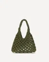 Hibourama Crystal-embellished Shoulder Bag In Green