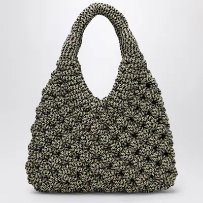 Hibourama Vannifique Maxi Bag In Multicolor Velvet In Green