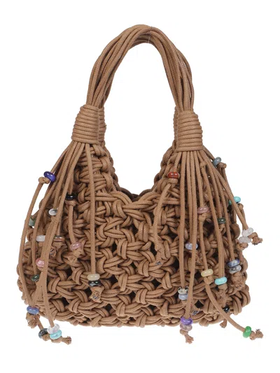 Hibourama Mini Vannifique Desert Stone Stone-embellished Tote Bag In Brown