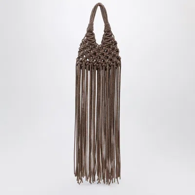 Hibourama Vannifique Mini Topaz Bag With Crystals And Fringes In Metallic