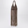 Hibourama Vannifique Mini Topaz Bag With Crystals And Fringes In Brown
