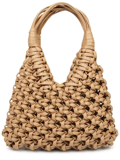Hibourama Woven Shoulder Bag In Beige