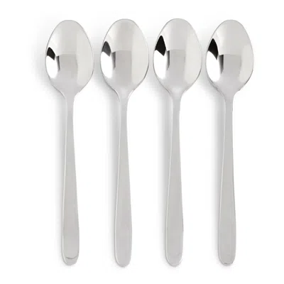 Hic Fino Demi Spoon Set, 18/10 Stainless Steel, Set Of 4 In White