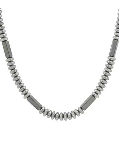 Hickey By Hickey Freeman Men's Stainless Steel & Hematite Beaded Necklace In Neutral