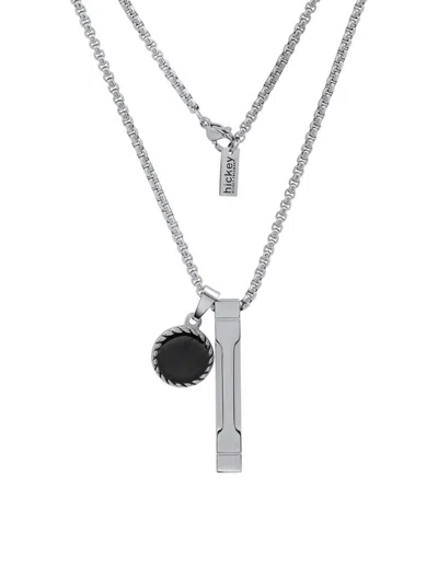 Hickey By Hickey Freeman Men's Stainless Steel & Resin Charm Chain Necklace In Silver