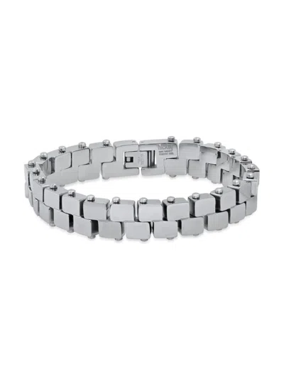 Hickey By Hickey Freeman Men's Stainless Steel Cube Link Bracelet In Silver