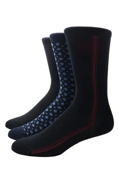 Hickey Freeman 3-pack Dress Socks In Black