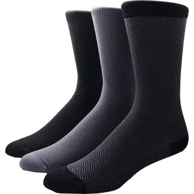 Hickey Freeman 3-pack Dress Socks In Black