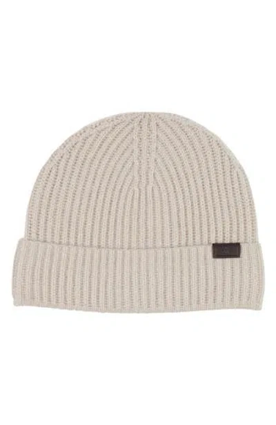 Hickey Freeman Cashmere Cardigan Stitch Beanie In Gray