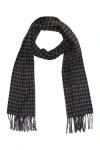 Hickey Freeman Cashmere Gingham Windowpane Scarf In Black/grey