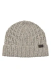 Hickey Freeman Cashmere Marbled Rib Knit Beanie In Gray