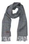 Hickey Freeman Glen Plaid Cashmere Scarf In Blue