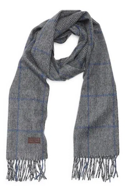 Hickey Freeman Glen Plaid Cashmere Scarf In Blue