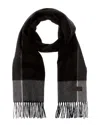 Hickey Freeman Herringbone Colorblocked Scarf In Black