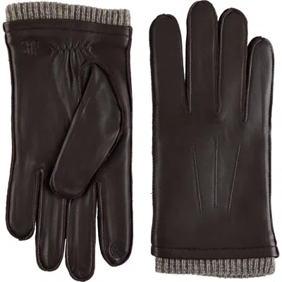 Hickey Freeman Leather Gloves In Black