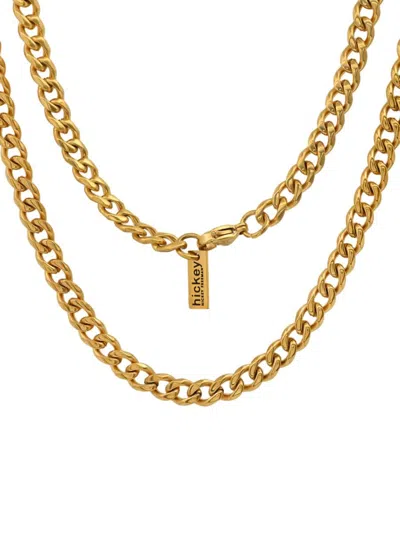 Hickey Freeman Men's 18k Goldplated Stainless Steel Flat Curb Chain Necklace