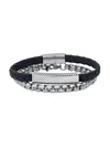 Hickey Freeman Men's 2-piece Leather & Stainless Steel Bracelet Set In Neutral