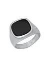 HICKEY FREEMAN MEN'S STAINLESS STEEL & AGATE SIGNET RING