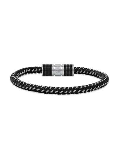 Hickey Freeman Men's Stainless Steel & Leather Braided Bracelet In Neutral