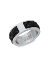 HICKEY FREEMAN MEN'S STAINLESS STEEL & LEATHER BRAIDED RING