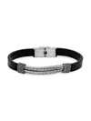 HICKEY FREEMAN MEN'S STAINLESS STEEL & LEATHER CHAIN ID BRACELET