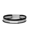 HICKEY FREEMAN MEN'S STAINLESS STEEL & LEATHER MULTI STRAND BRACELET