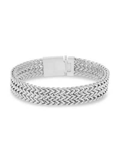 Hickey Freeman Men's Stainless Steel Figaro Chain Bracelet In Silver