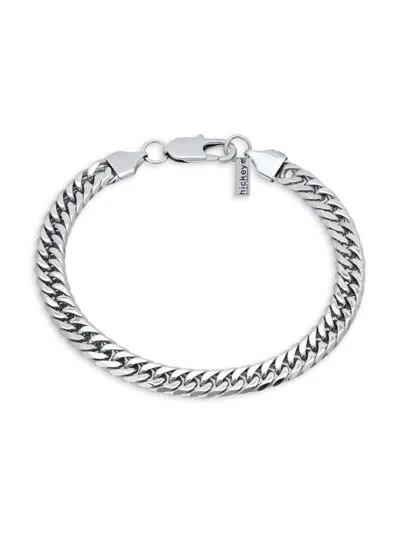 Hickey Freeman Men's Stainless Steel Flat Curb Chain Bracelet In Silver